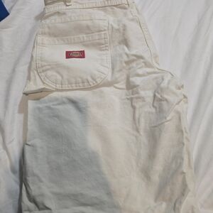 Dickies Cream Trousers with Red Logo